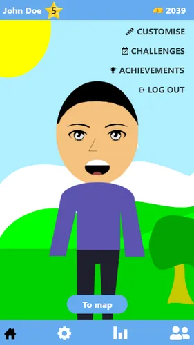 The main screen of the app