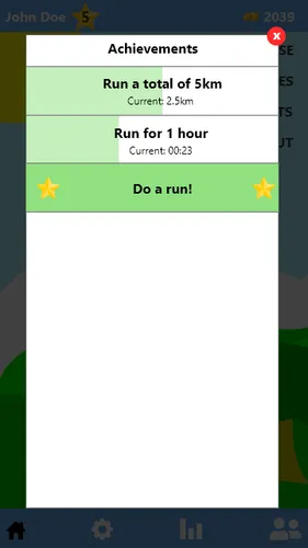 The challenge screen